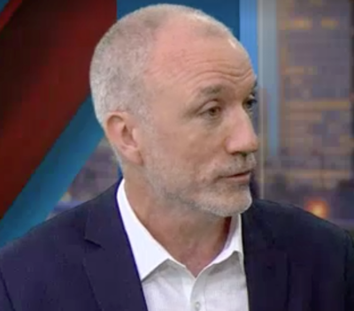 Headshot of Laurence Lumsden being interviewed on CTV.